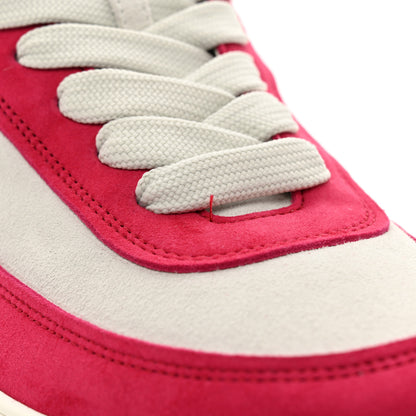 Chanel Suede Kidskin Womens CC Sneakers 40 White Fuchsia 9 of 10