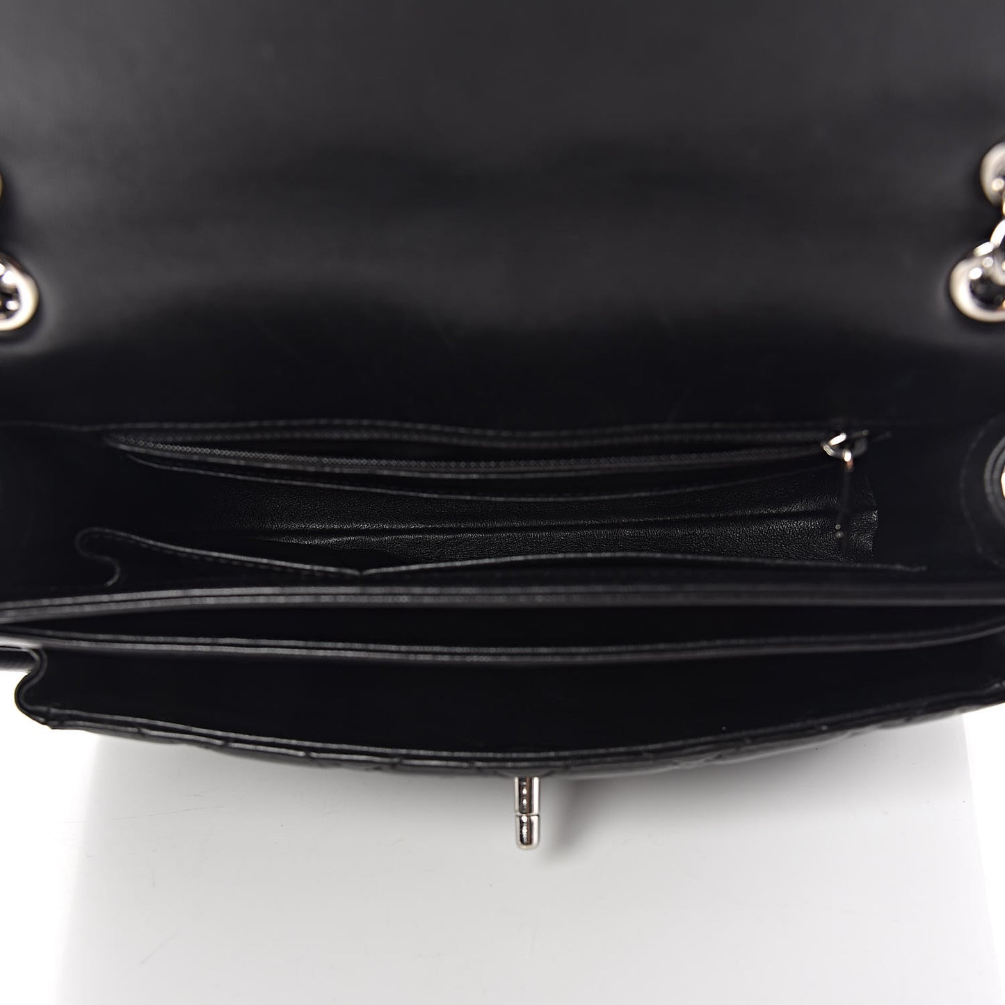 Lambskin Quilted Large Geometric Flap Black