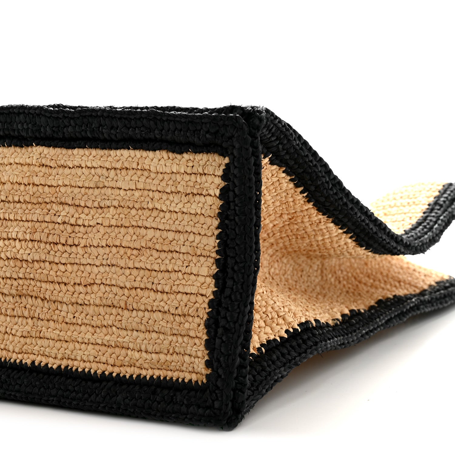 Saint Laurent Raffia Calfskin Rive Gauche Tote Naturale Black 10 of 13