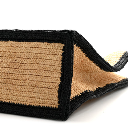 Saint Laurent Raffia Calfskin Rive Gauche Tote Naturale Black 10 of 13