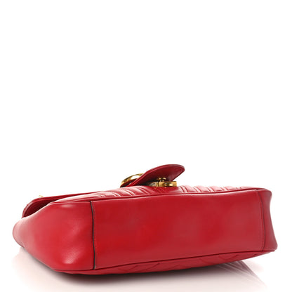 Gucci Calfskin Matelasse Small GG Marmont Shoulder Bag Hibiscus Red 4 of 10