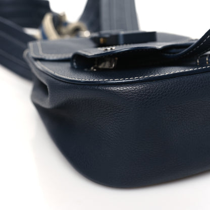 Christian Dior Grained Calfskin Saddle Backpack Navy Blue 8 of 9