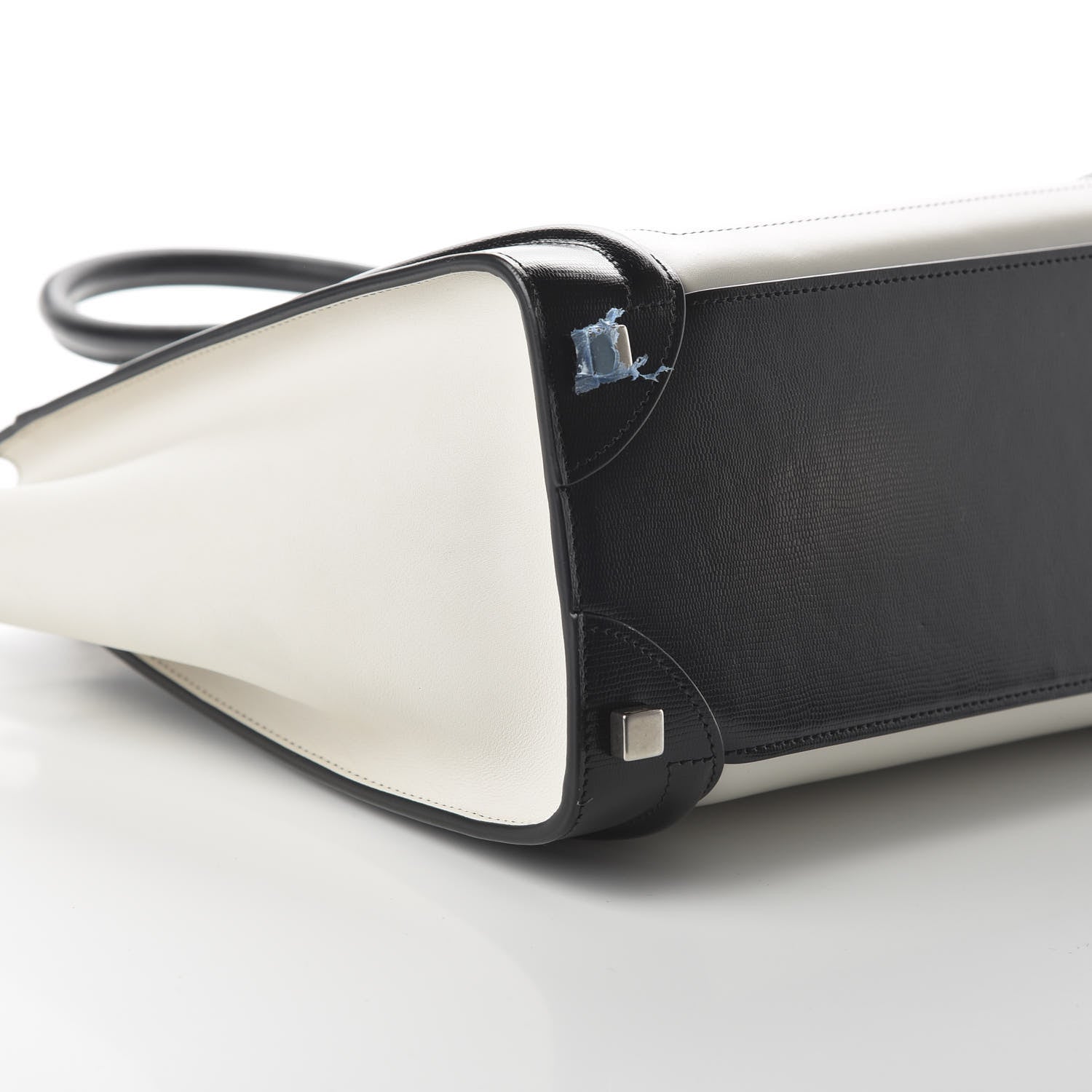 Celine Sleek Calfskin Micro Bi-Color Luggage Black White 6 of 9
