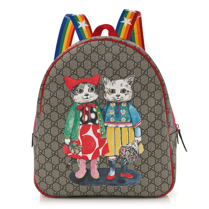 Gucci GG Supreme Monogram Cat Print Childrens Backpack Multicolor 1 of 9