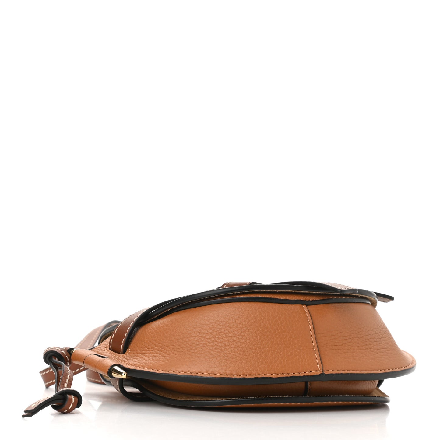 Grained Calfskin Mini Gate Crossbody Bag Caramel Pecan