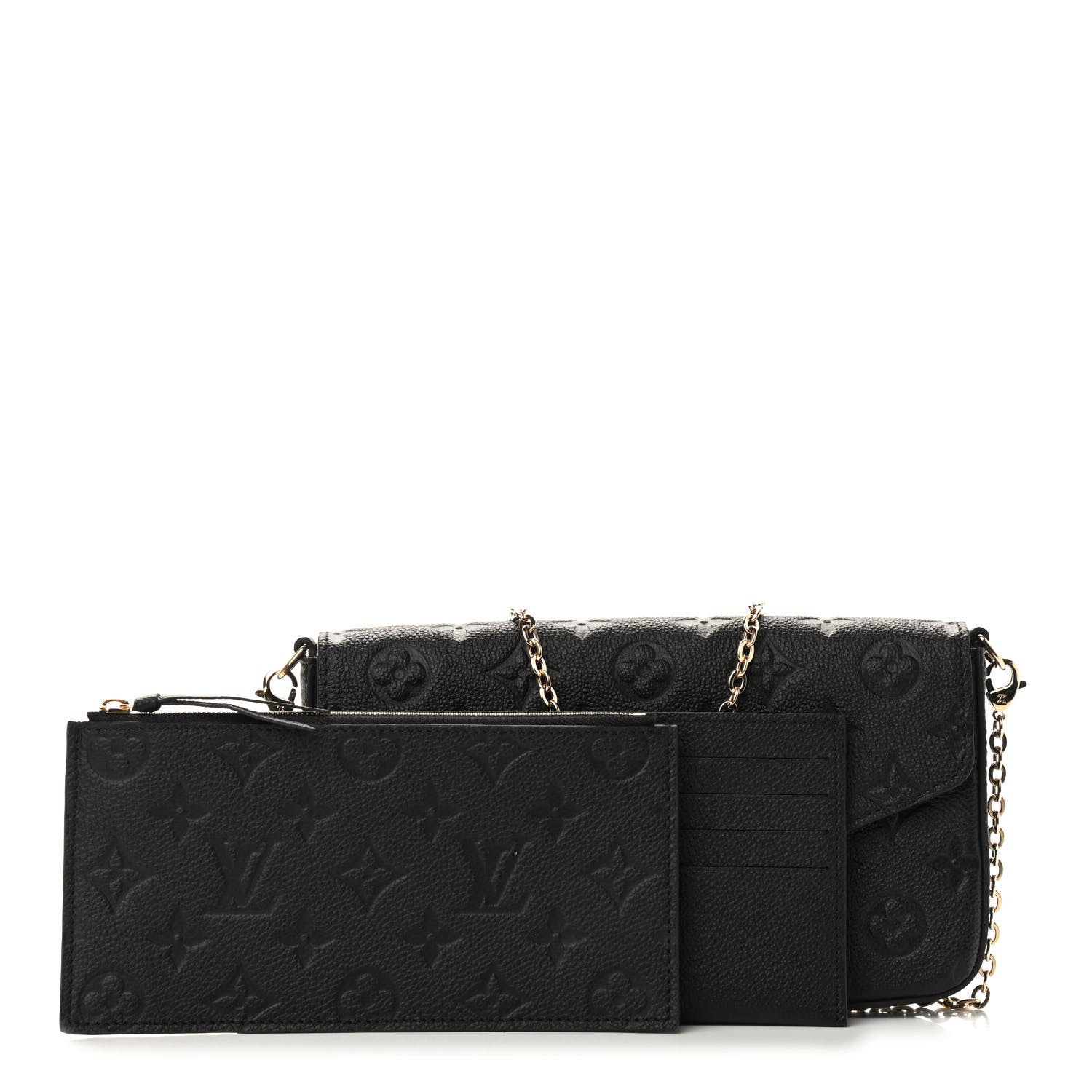 Louis Vuitton Empreinte Pochette Felicie Chain Wallet Black 1 of 9