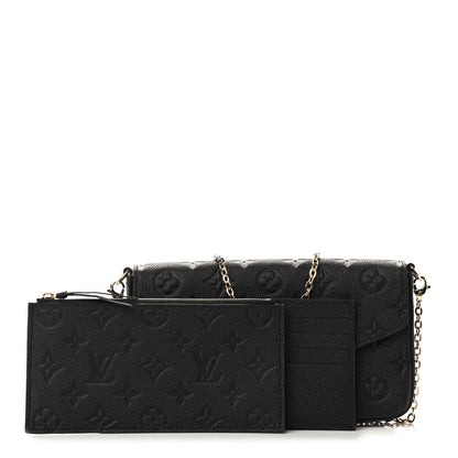 Louis Vuitton Empreinte Pochette Felicie Chain Wallet Black 1 of 9