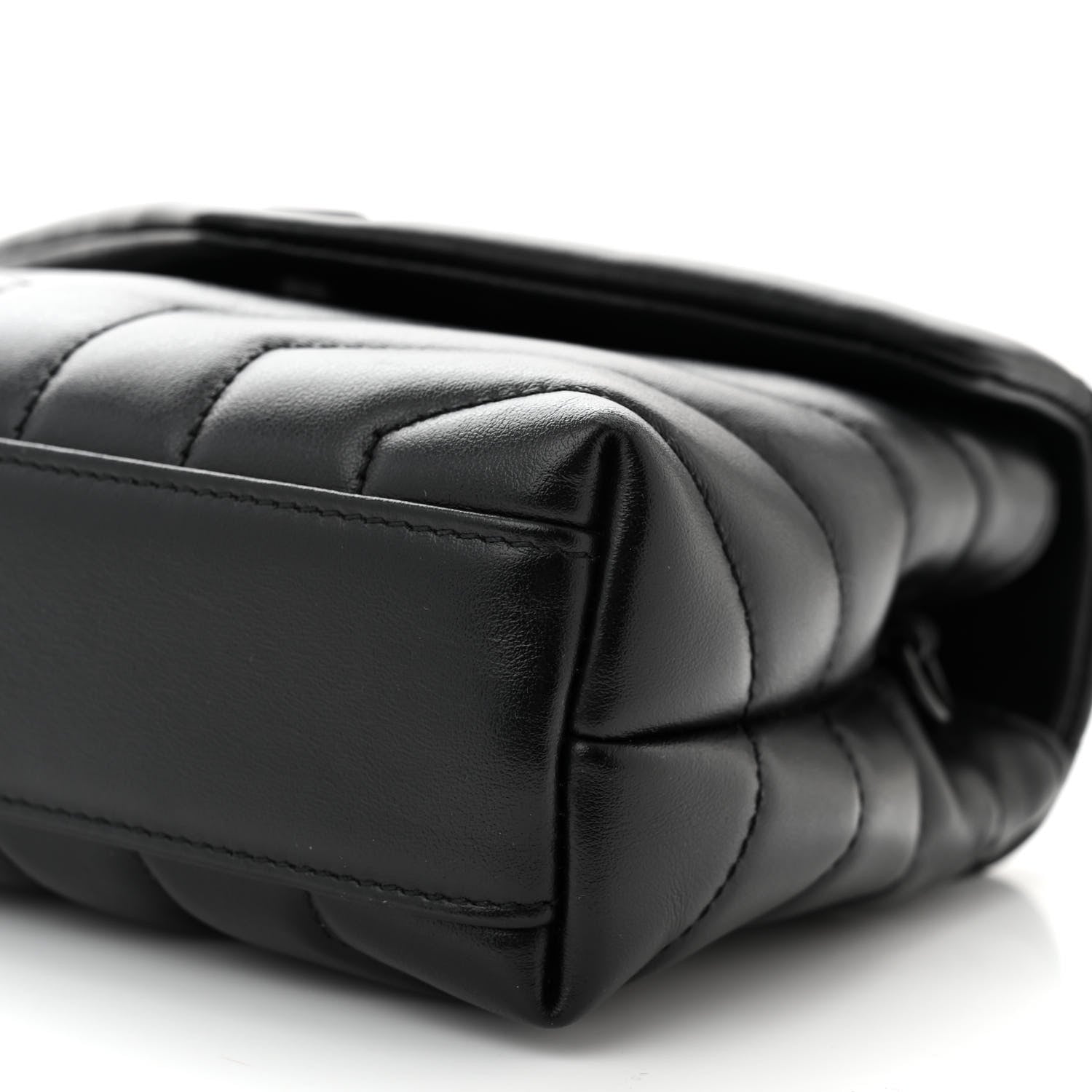 Saint Laurent Calfskin Y Quilted Monogram Monochrome Toy Loulou Crossbody Bag Black 10 of 10