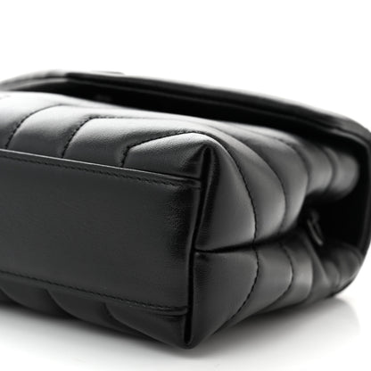 Saint Laurent Calfskin Y Quilted Monogram Monochrome Toy Loulou Crossbody Bag Black 10 of 10