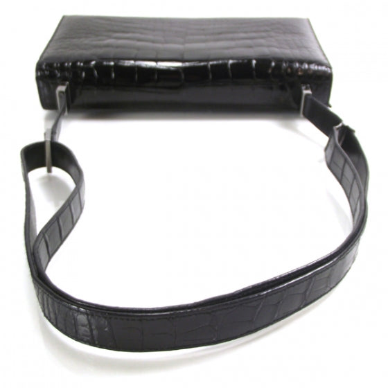 Alligator Shoulder Bag Black