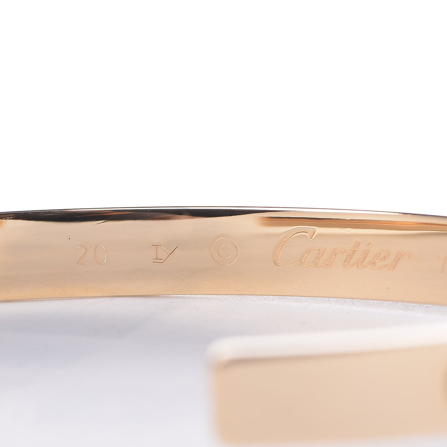 18K Yellow Gold LOVE Cuff Bracelet 20
