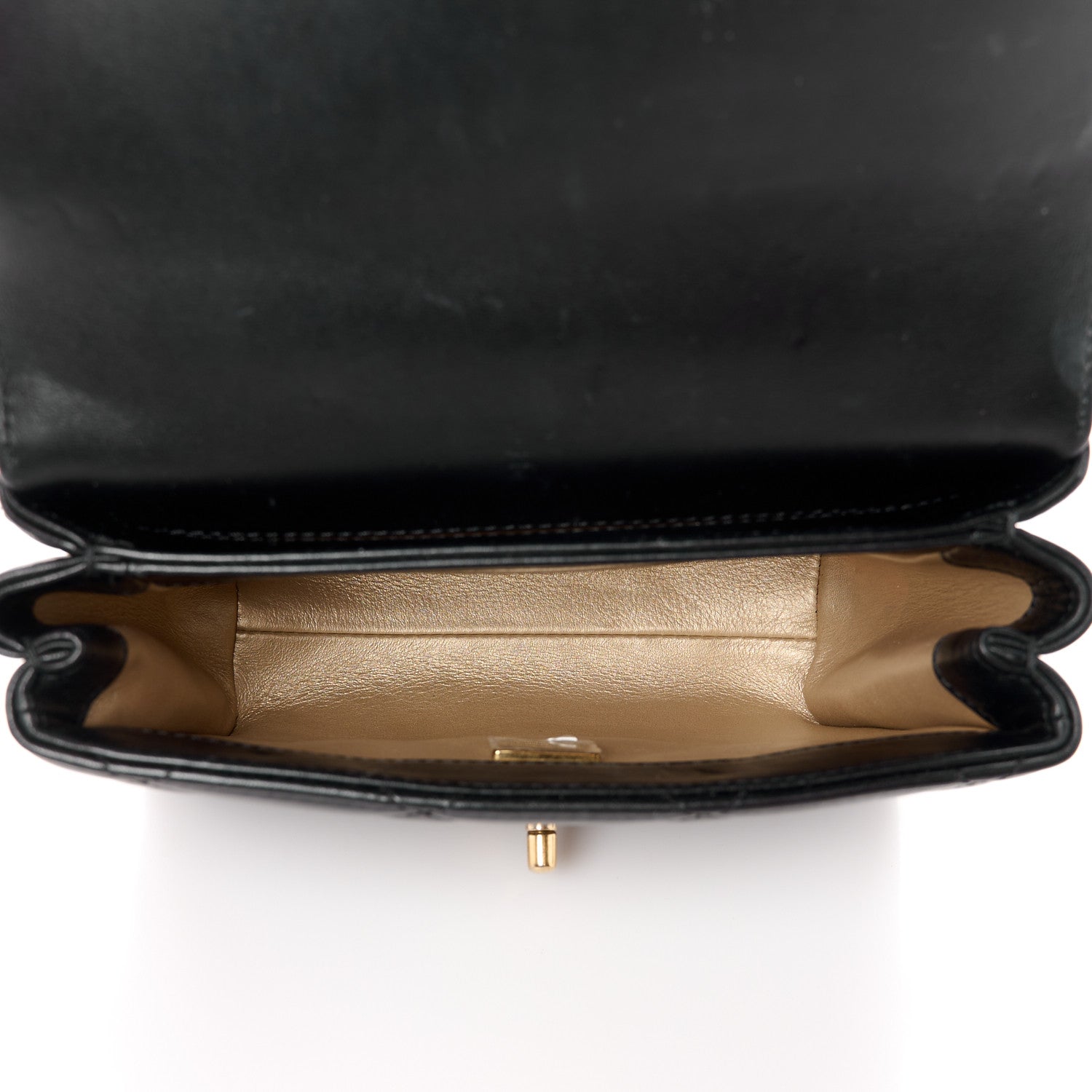 Chanel Lambskin Quilted Mini CC Crystal Logo Chain Flap Black 5 of 10