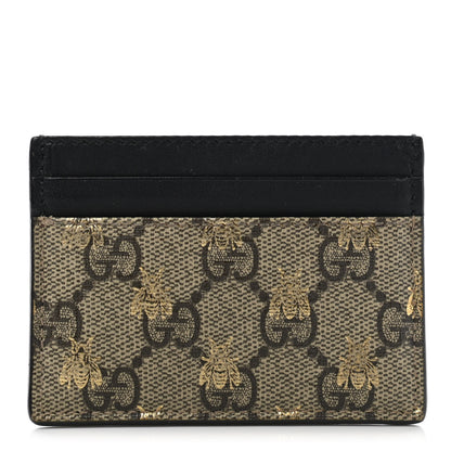 Gucci GG Supreme Monogram Bees Card Holder Black 1 of 6