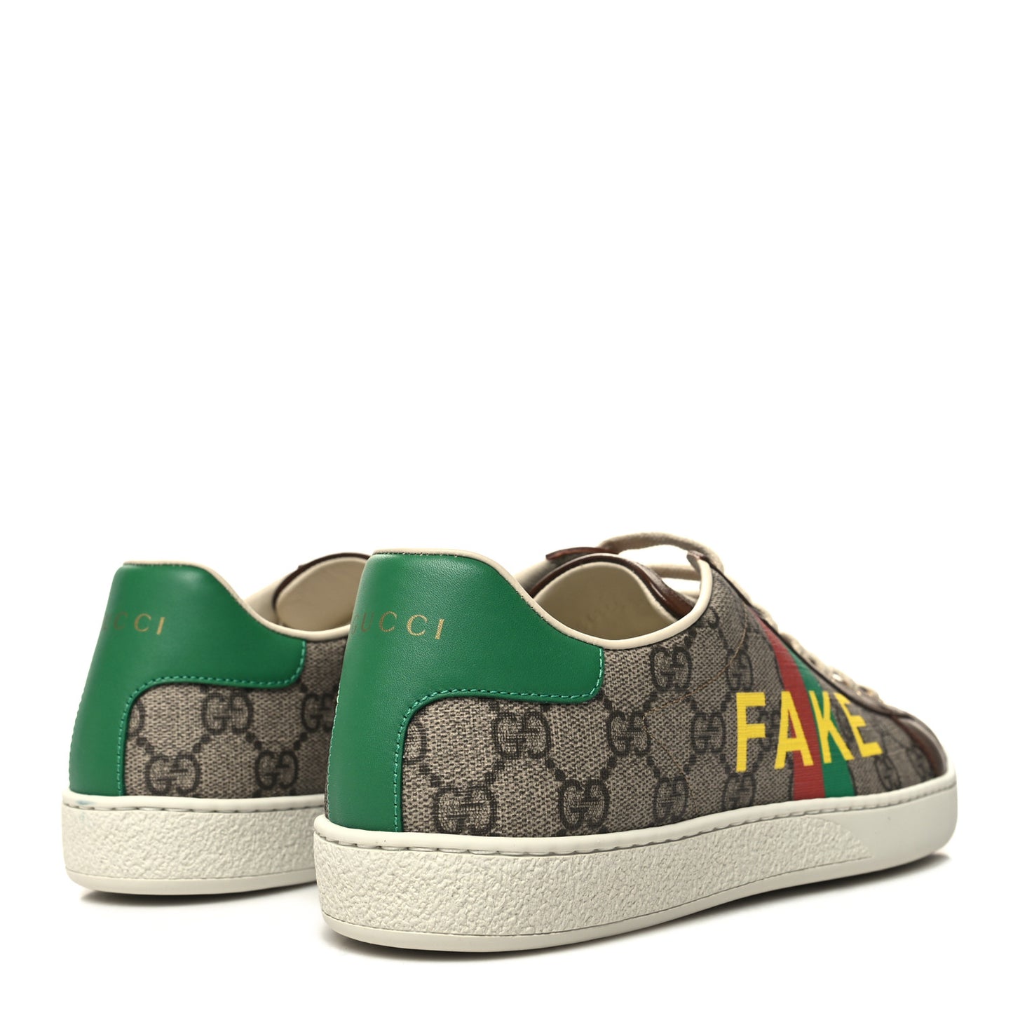 GG Supreme Monogram Fake/Not Womens Ace Sneakers 39.5 Beige New Shamarock Brown Sugar
