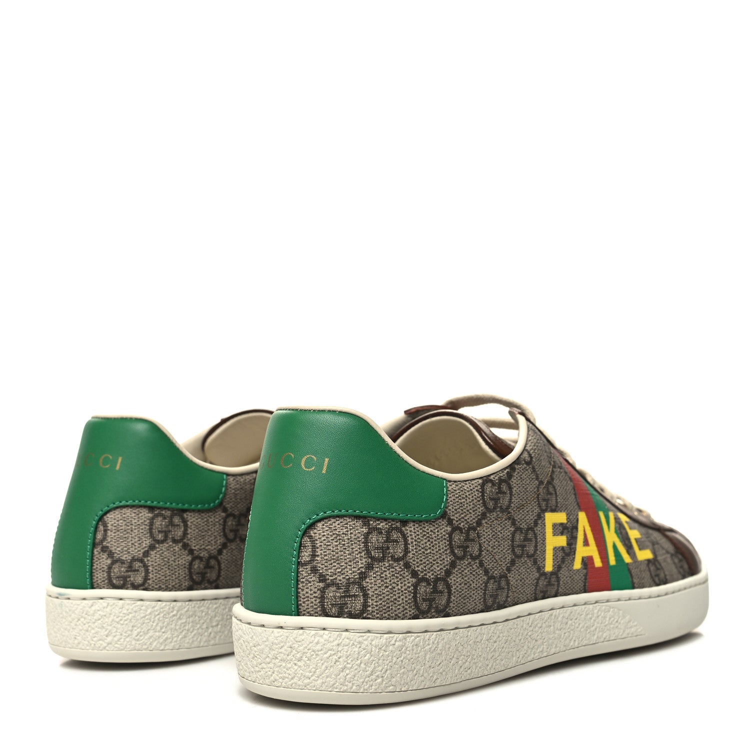 Gucci GG Supreme Monogram Fake/Not Womens Ace Sneakers 39.5 Beige New Shamarock Brown Sugar 4 of 9