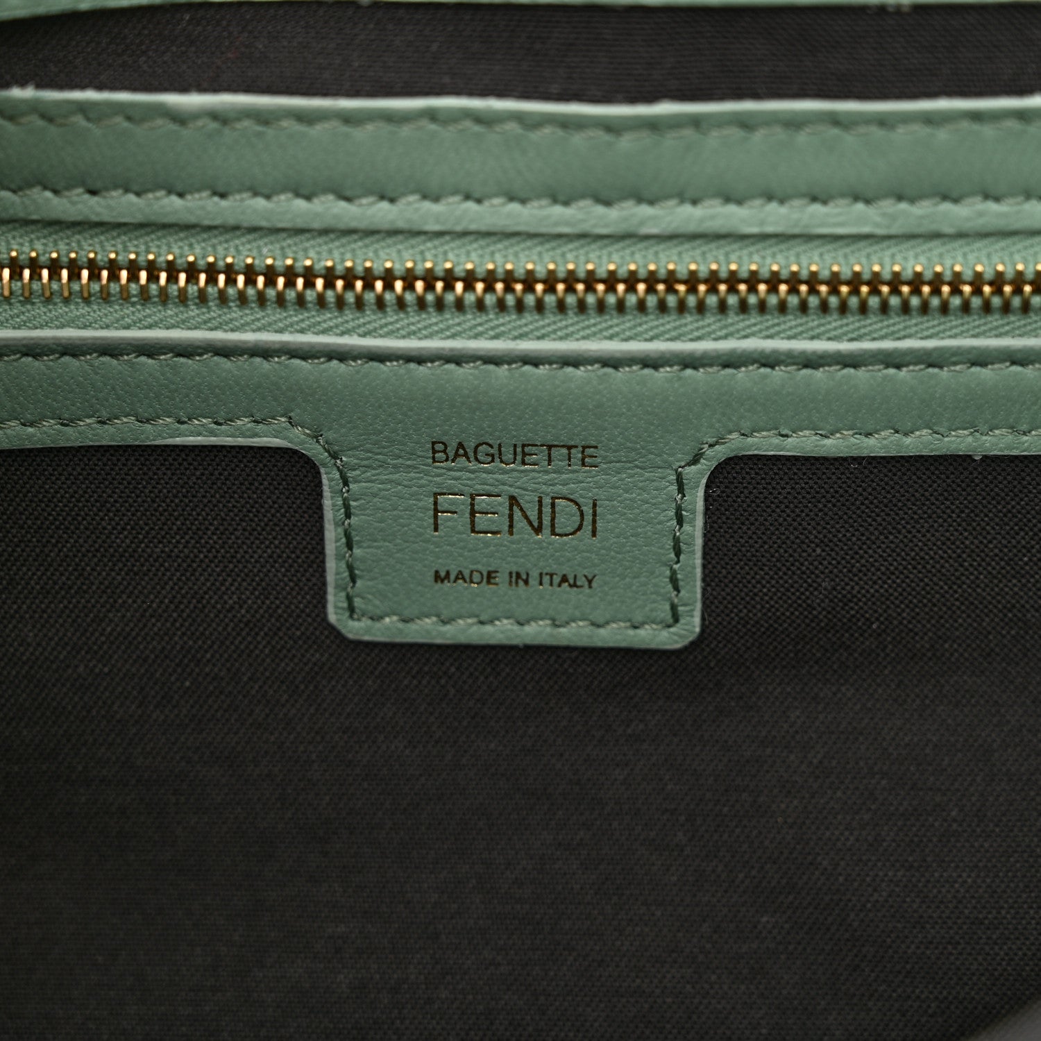 Fendi Nappa FF 1974 Embossed Baguette Menta 6 of 9