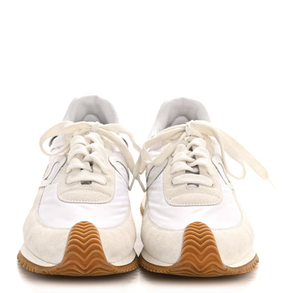 Loewe Nylon Suede Mens Flow Retro Runner Sneakers 45 White Dark Green 43 White 3 of 10