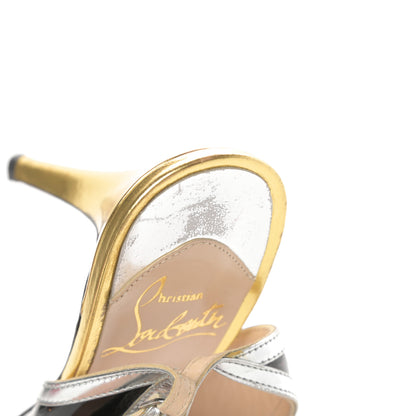Christian Louboutin Patent Calfskin Round Toe Platform Slingback Pumps 37.5 Black 14 of 15