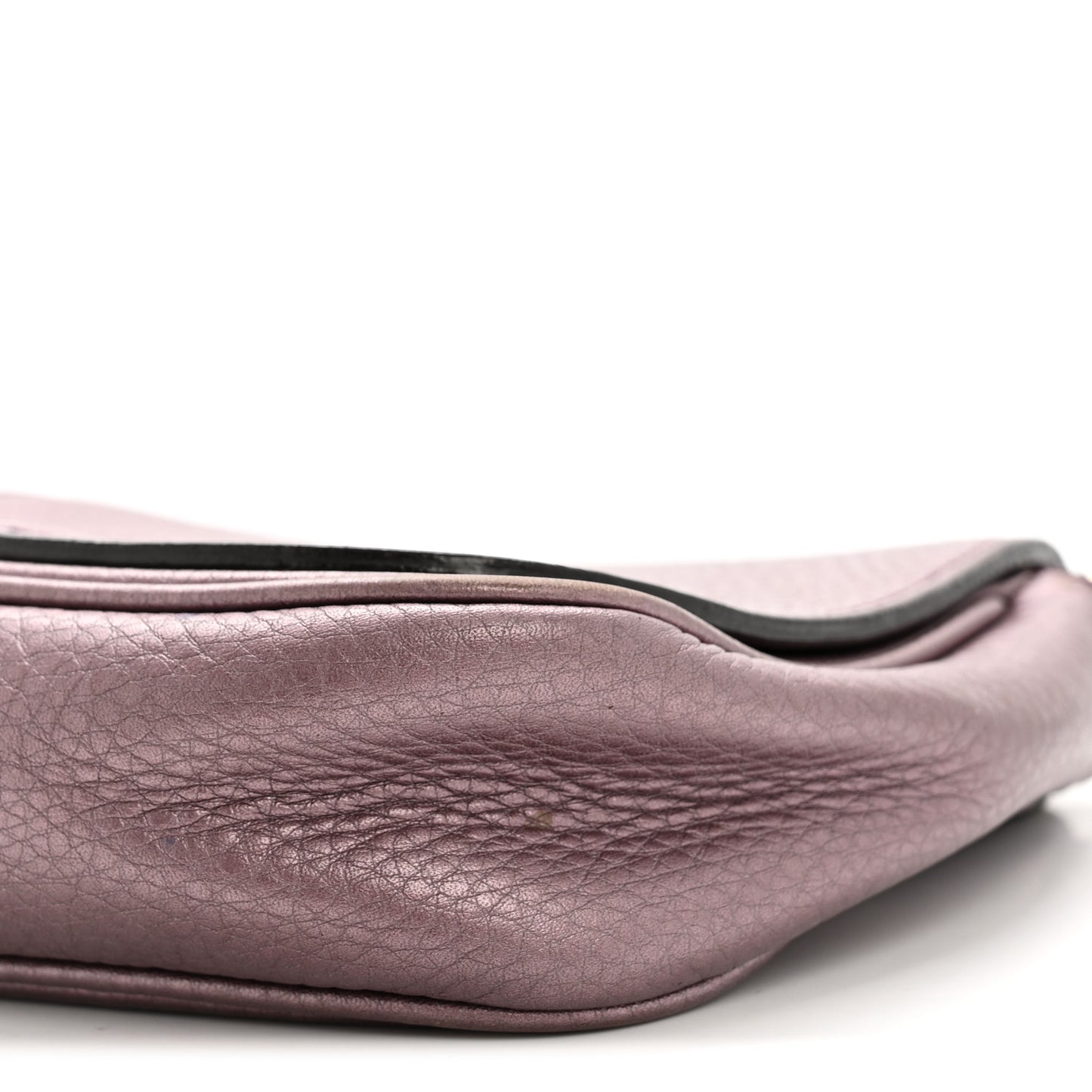 Metallic Pebbled Calfskin Small Soho Flap Crossbody Purple