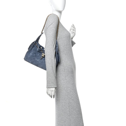 Chanel Suede Quilted Small Chanel 25 Handbag Blue 2 of 11