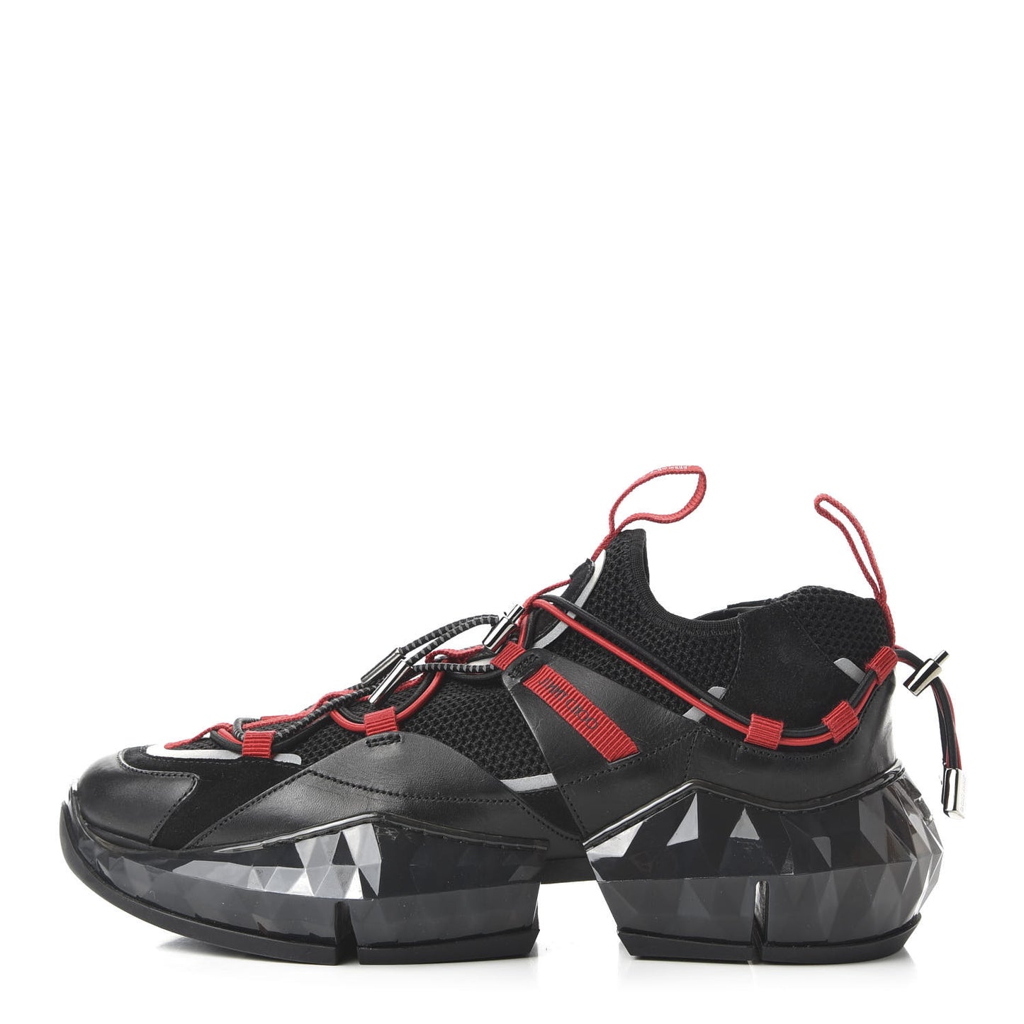 Mesh Suede Diamond Trail Sneaker 40 Black Red
