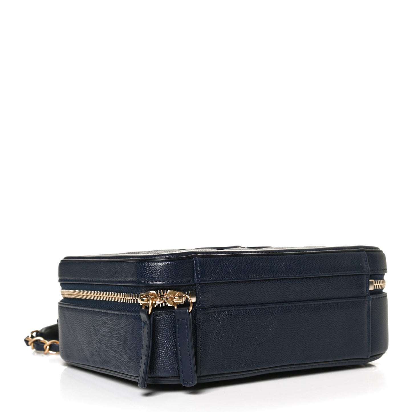 Caviar Quilted Medium CC Filigree Vanity Case Navy