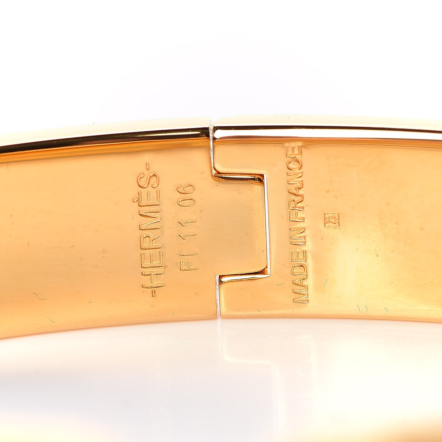 Enamel Narrow Clic Clac H Bracelet GM White