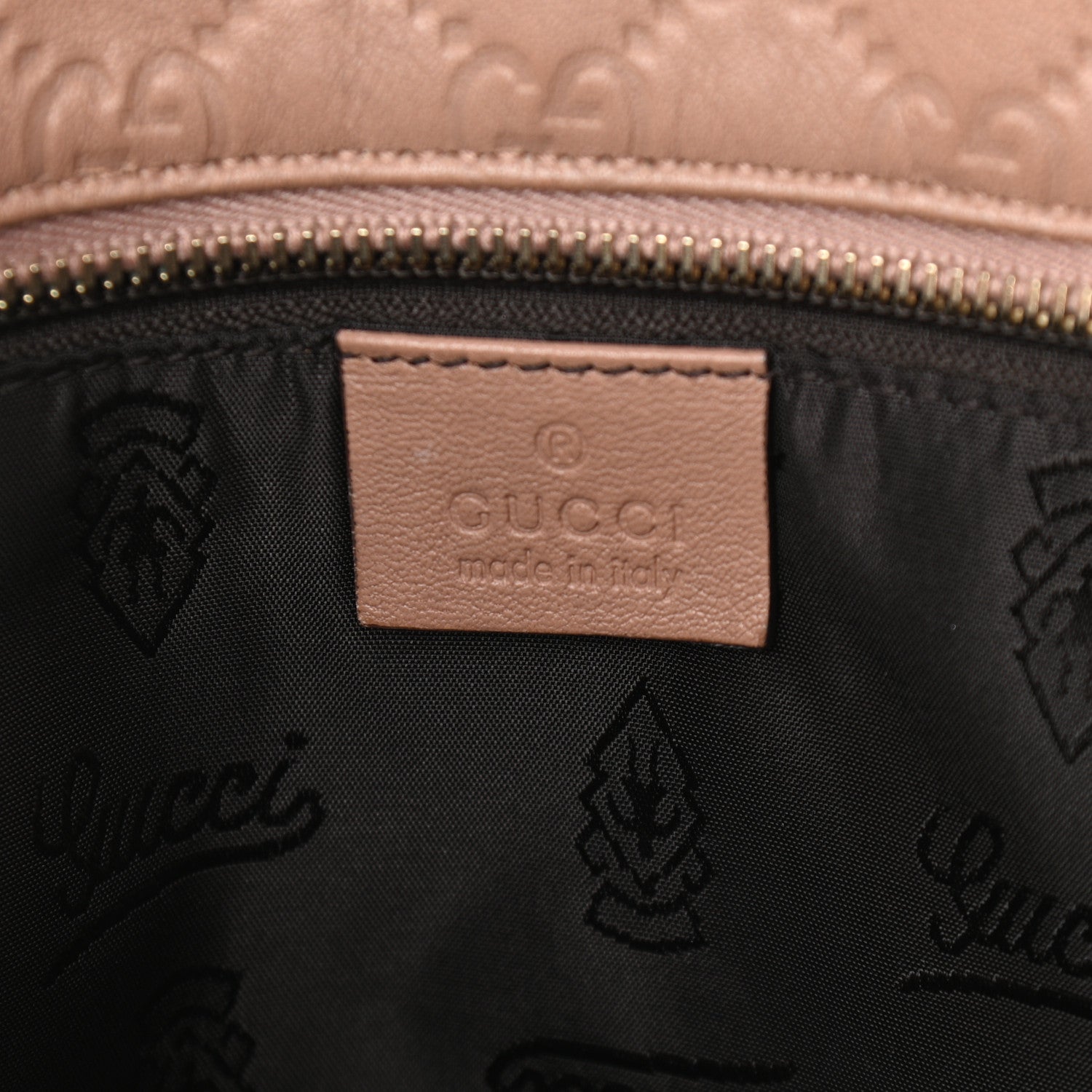 Gucci Guccissima Medium Zippered Shopping Tote Rose Beige 5 of 11