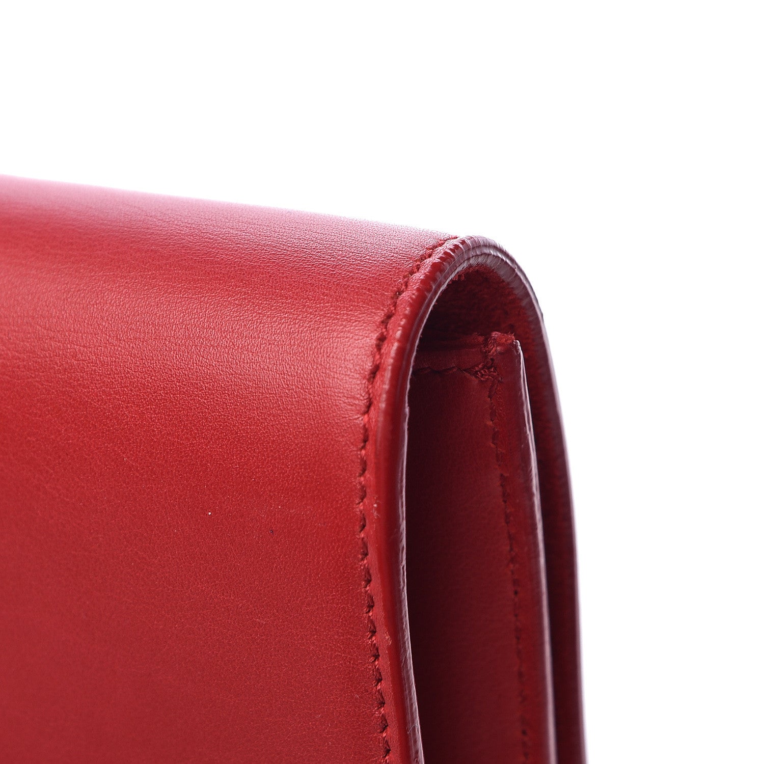 Saint Laurent Calfskin Classic Y Ligne Clutch Red 12 of 15