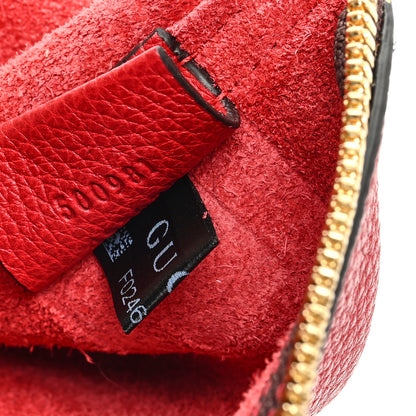 Gucci Pebbled Calfskin Medium Logo Portfolio Clutch Hibiscus Red 7 of 7