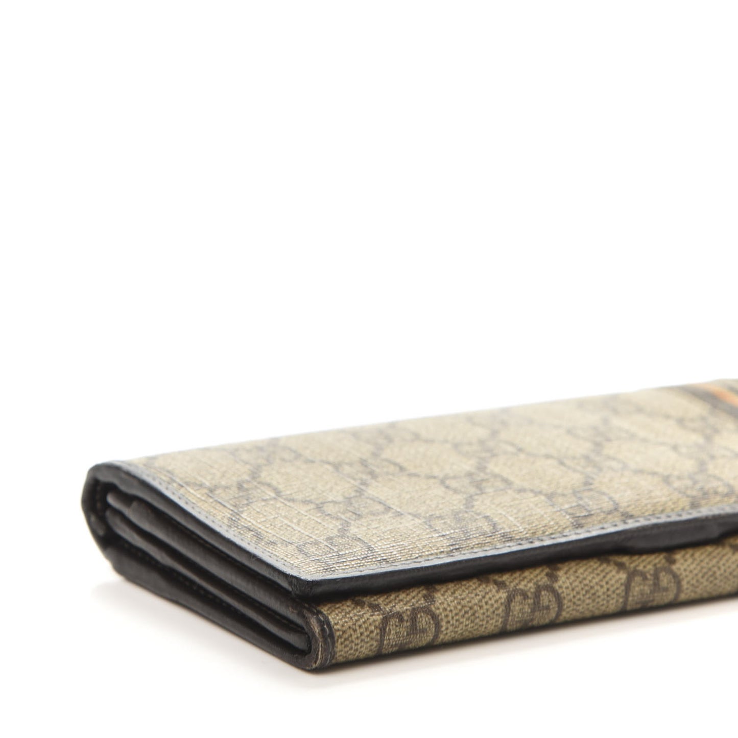 GG Supreme Monogram Web Long Continental Wallet Dark Brown