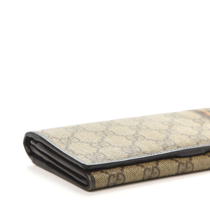 Gucci GG Supreme Monogram Web Long Continental Wallet Dark Brown 6 of 10