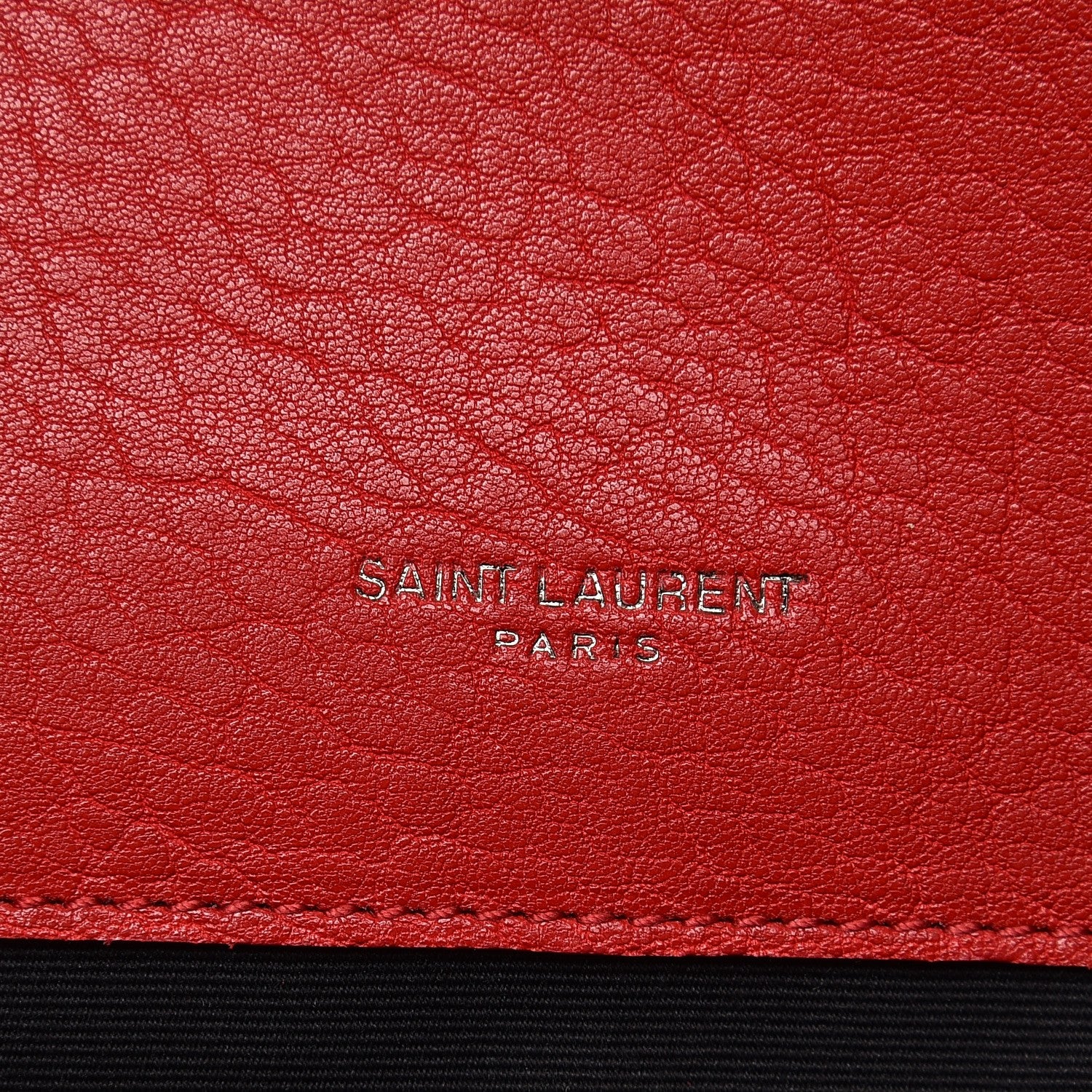 Saint Laurent Sheepskin Matelasse Chevron Large College Monogram Satchel Rouge 6 of 7