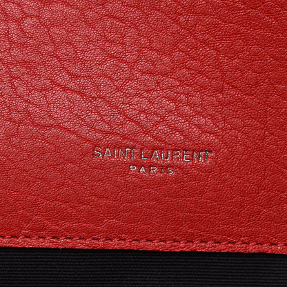 Saint Laurent Sheepskin Matelasse Chevron Large College Monogram Satchel Rouge 6 of 7