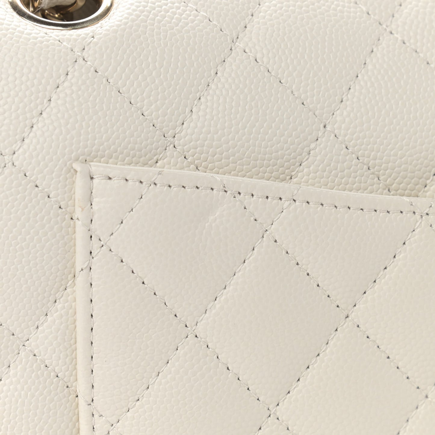 Caviar Quilted Small Double Flap White