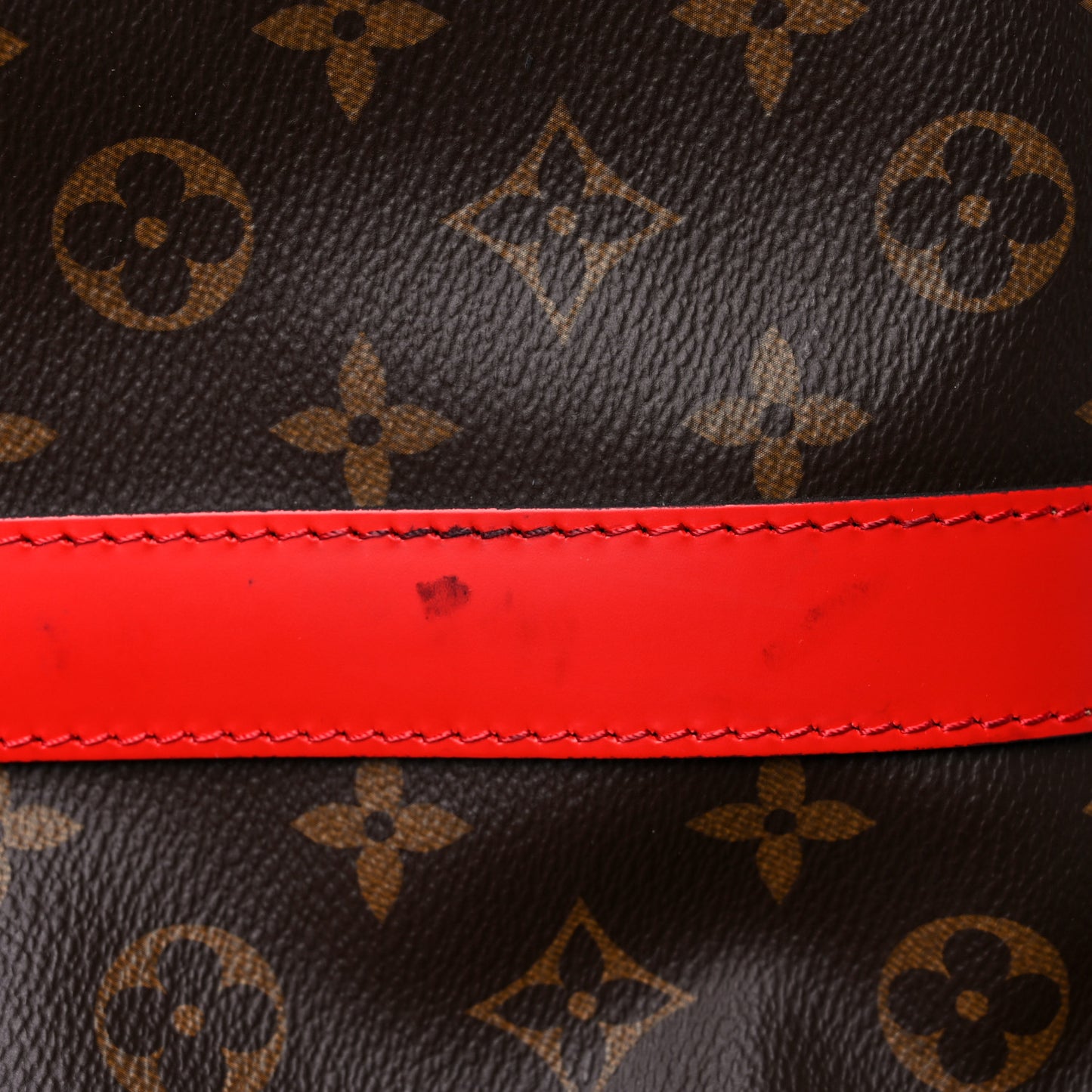 Calfskin Monogram Keepall Bandouliere 50 Coquelicot