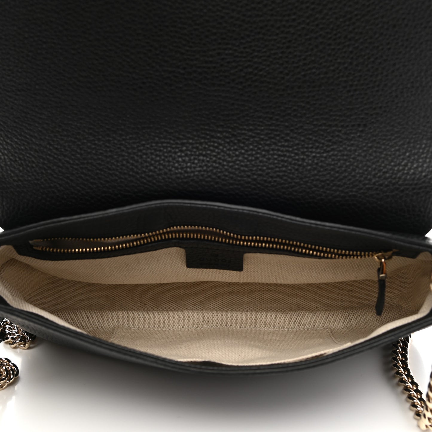 Pebbled Calfskin Medium Soho Flap Crossbody Black
