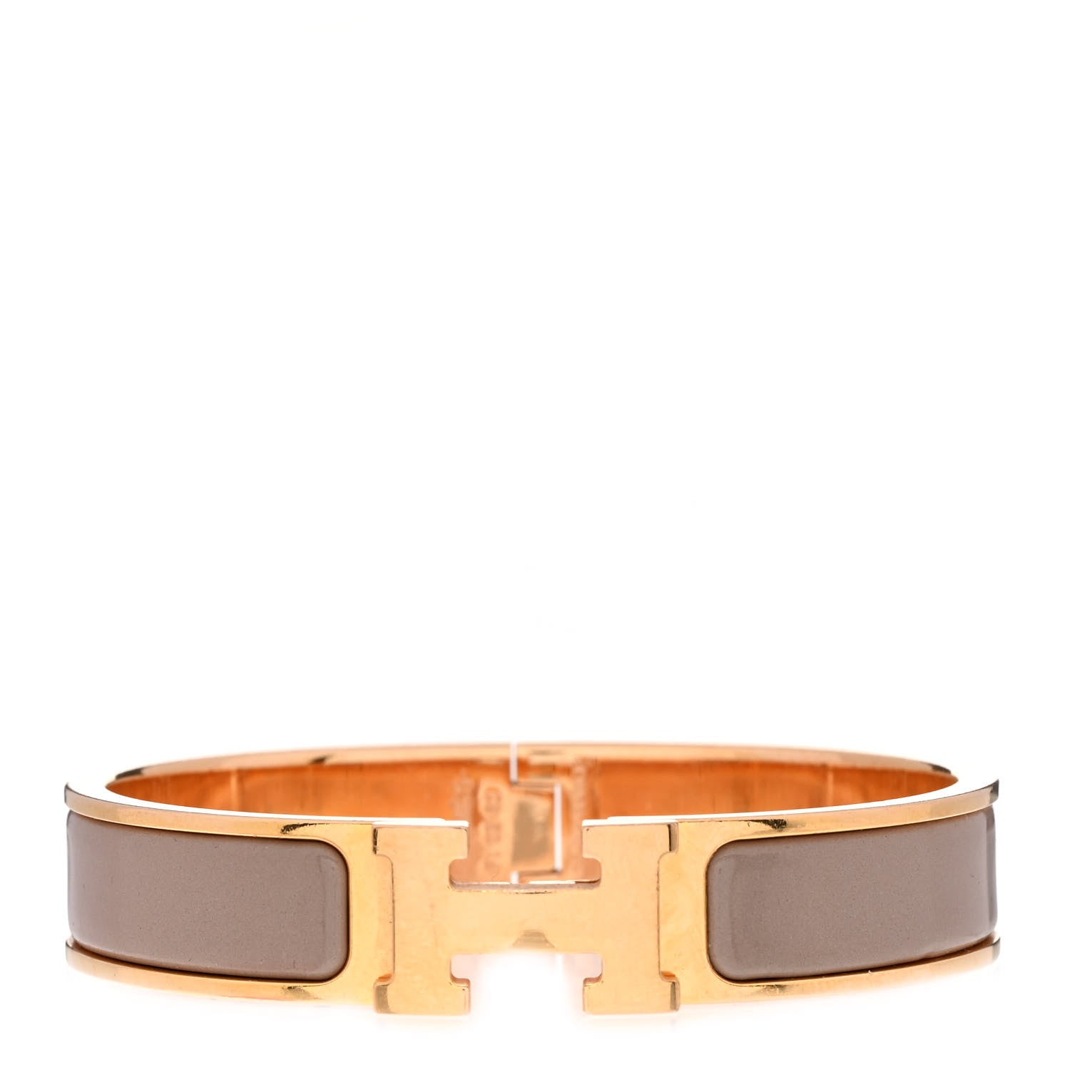 Hermes Enamel Narrow Clic Clac H Bracelet PM Marron Glace 1 of 6