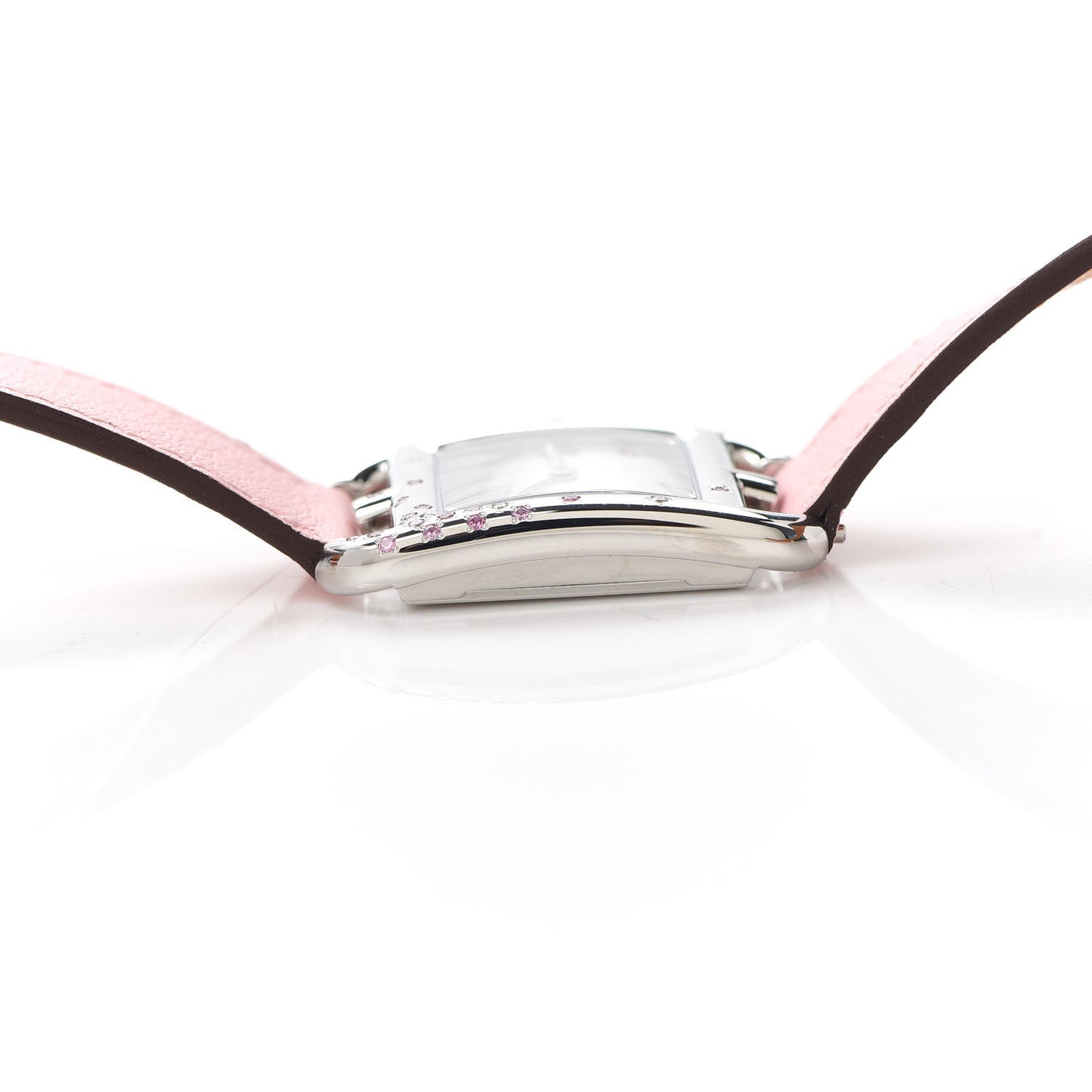 Stainless Steel Swift Diamond Pink Sapphire Mother of Pearl 23mm Cape Cod Double Tour Quartz Watch Rose Sakura