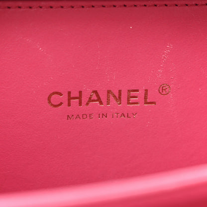 Chanel Caviar Quilted Small CC Filigree Vanity Case Red Dark Pink 6 of 15