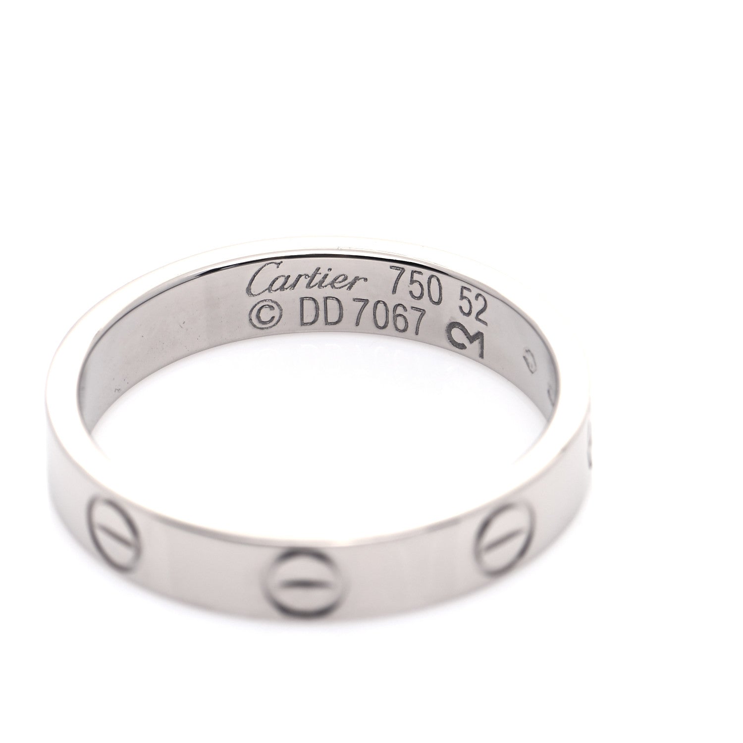 Cartier 18K White Gold 3.5mm LOVE Wedding Band Ring 52 6 5 of 5