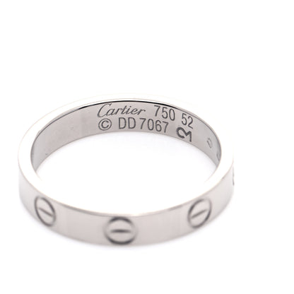 Cartier 18K White Gold 3.5mm LOVE Wedding Band Ring 52 6 5 of 5