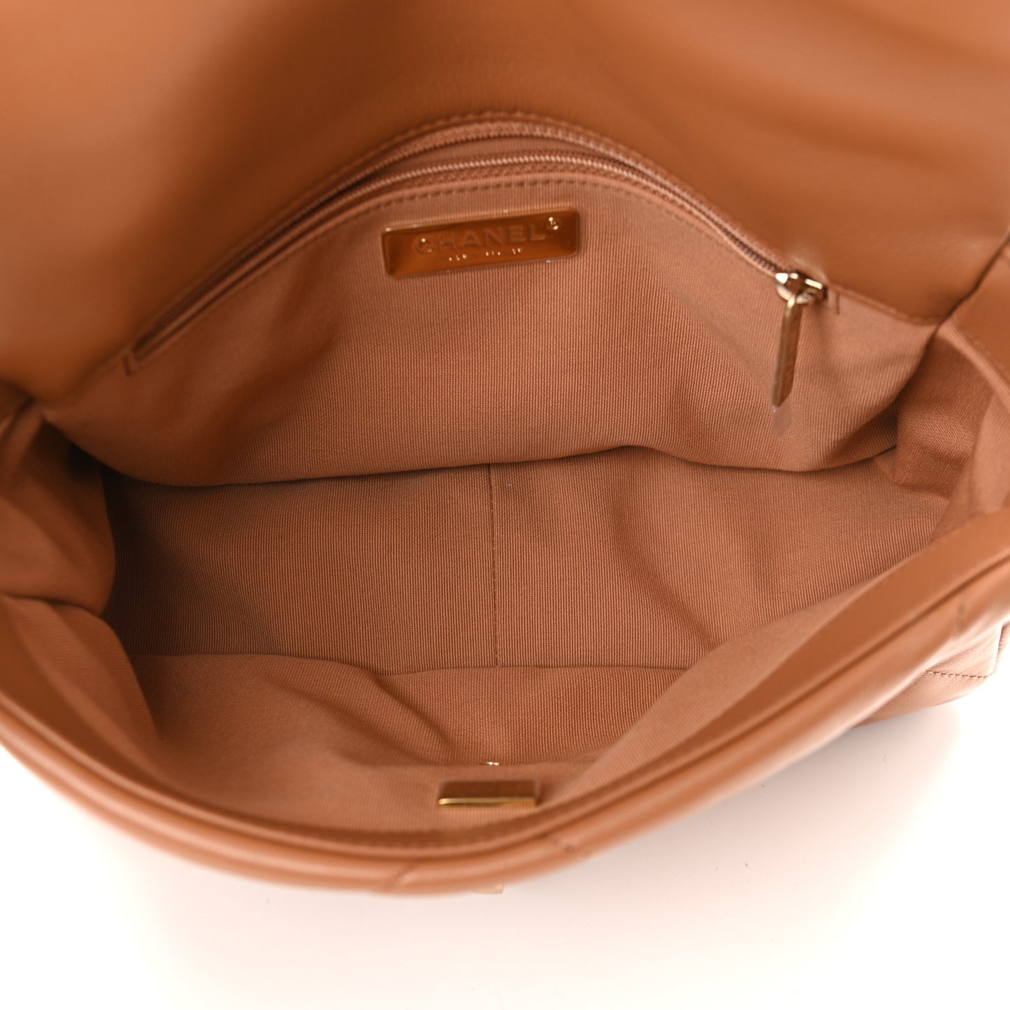 Lambskin Quilted Medium Chanel 19 Flap Brown