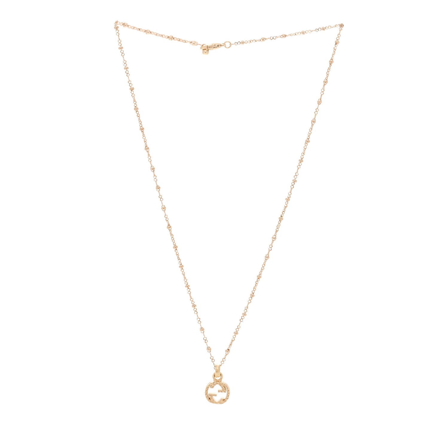 18K Yellow Gold Running GG Pendant Necklace