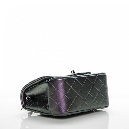Chanel Iridescent Lambskin Quilted Mini Square Flap Dark Purple 4 of 7
