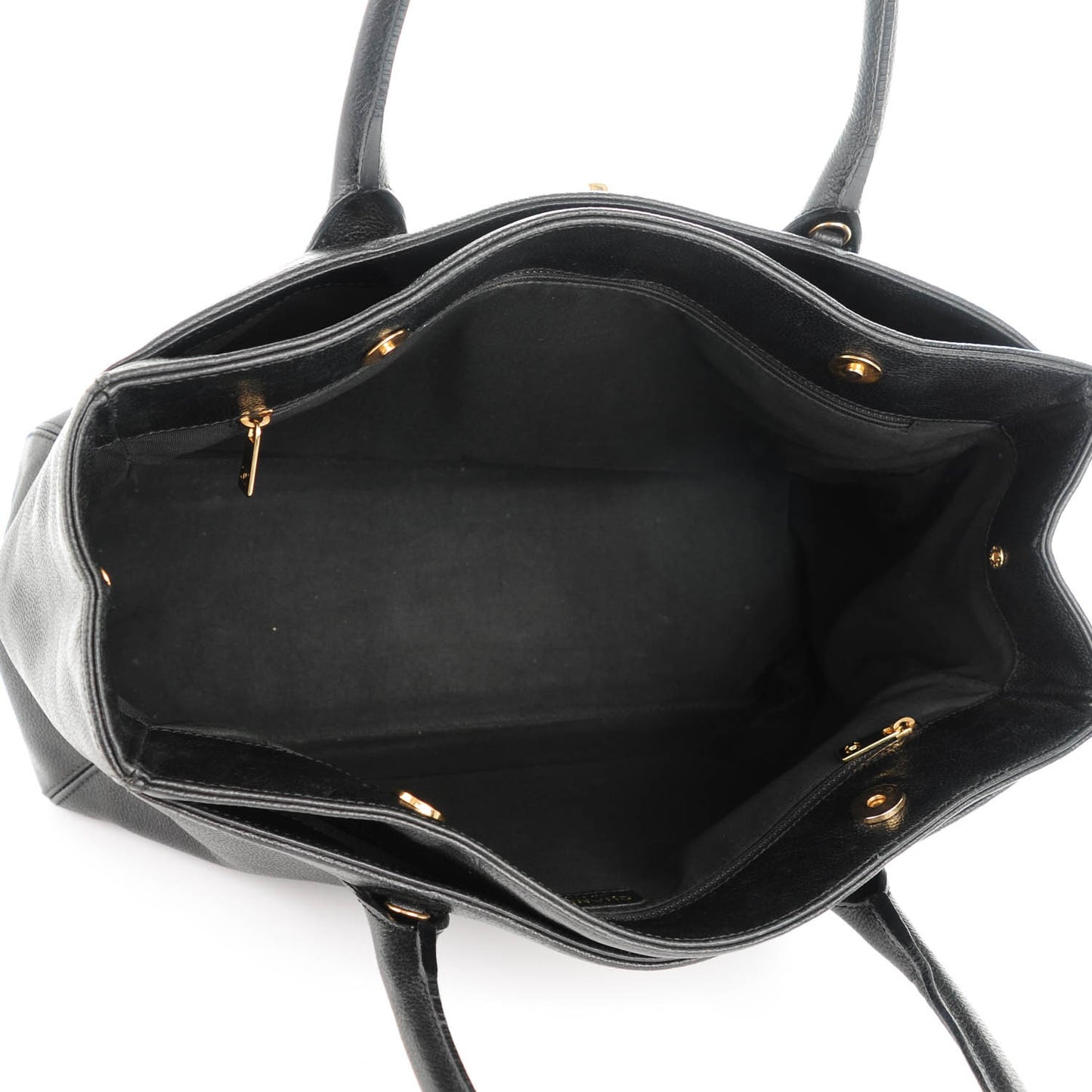 Calfskin Cerf Executive Shopper Tote Black