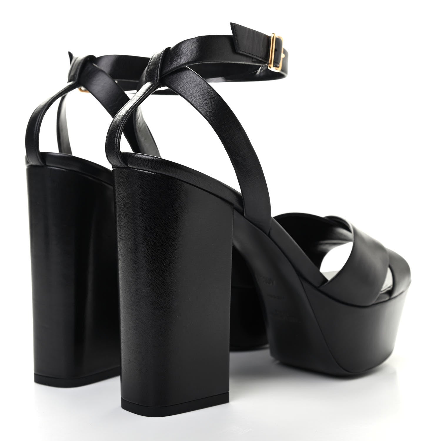 Saint Laurent Calfskin Farrah 80 Platform Sandals 38 Black 40.5 Black 4 of 9