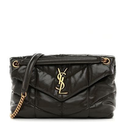 Saint Laurent Lambskin Quilted Small Loulou Puffer Monogram Chain Satchel Light Musk 1 of 11