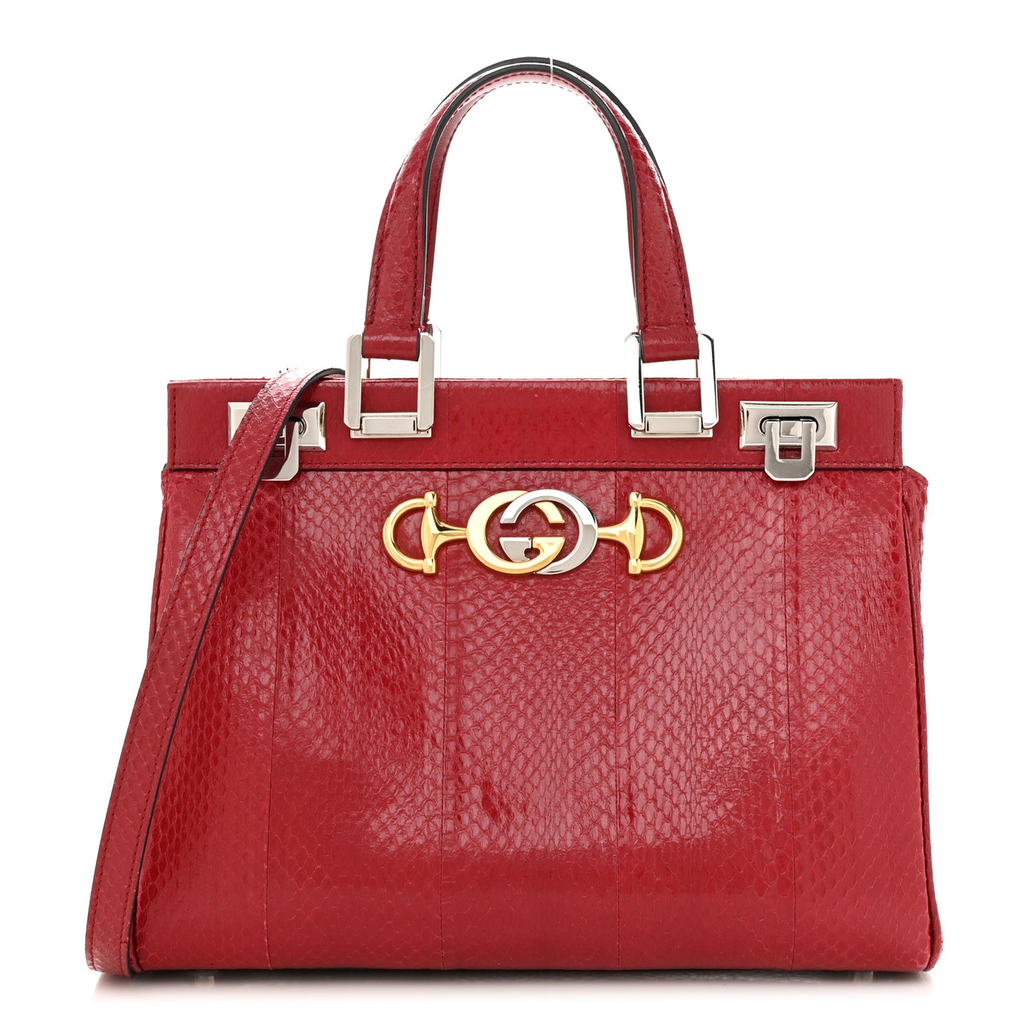 Snakeskin Small Zumi Top Handle Bag Romantic Cerise