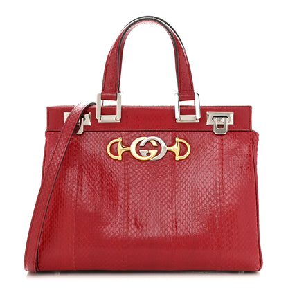 Gucci Snakeskin Small Zumi Top Handle Bag Romantic Cerise 1 of 13